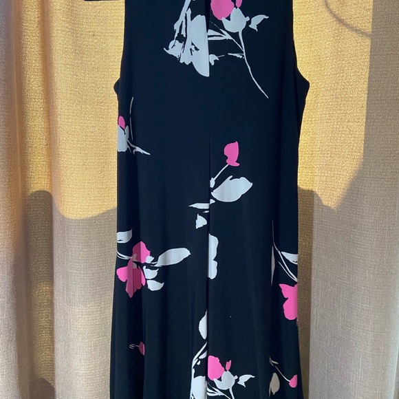 Ralph Lauren Black Dress with Pink and White Floral Design - Picture 3 of 4